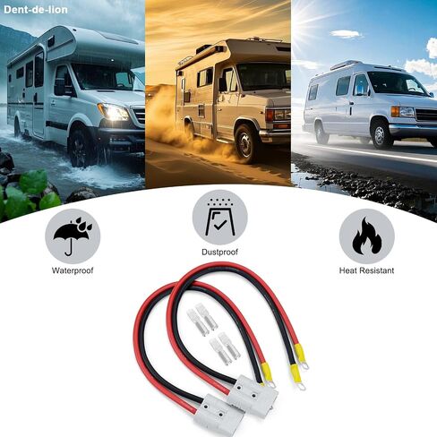 1 Pair 50Amp Battery Quick Connect Disconnect Connector, 10 AWG 50Amp 0.98ft Grey Power Connector Cables, 600 V Battery Disconnect Wire Harness Plug Kit in Kuwait
