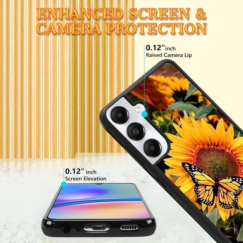 Kanghar متوافق مع Samsung Galaxy S25 Ultra Case عباد الشمس الفراشة المضادة للانزلاق مع TPU ناعمة الغلاف الوقائي المقاوم للصدمات للنساء للنساء in Saudi Arabia