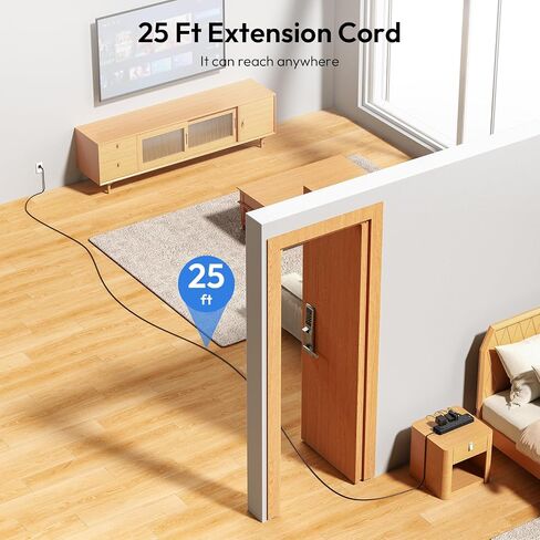 24 Widely Outlets Extension Cord 15 Ft NTONPOWER 15A/1875W Power Strips with Surge Protection 4000J,Black Extension Cord Surge Protector with 4 USB Ports(2 USB C), Wall Mount Holes for Home, Office in Saudi Arabia
