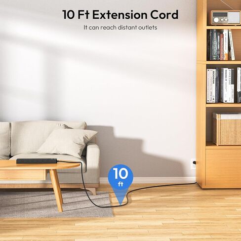 24 Widely Outlets Extension Cord 15 Ft NTONPOWER 15A/1875W Power Strips with Surge Protection 4000J,Black Extension Cord Surge Protector with 4 USB Ports(2 USB C), Wall Mount Holes for Home, Office in Saudi Arabia