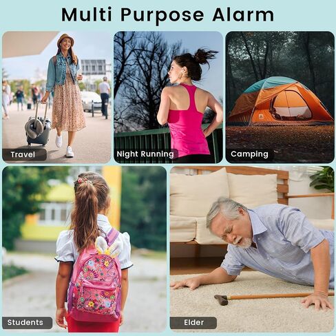TIPSEAN Personal Safety Alarm - 135dB Ultra Loud Siren with LED Strobe Light, USB-C Rechargeable, Compact Keychain Alarm for Women/Men, Emergency Flashlight & Vibration Alert(Black) in Kuwait