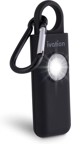 Ivation Personal SOS Alarm Keychain | Self-Defense Safety Siren & LED Panic Strobe Light with Carabiner Clip for Women, Children & Seniors | Pocket Size, Loud 125 dB Sound, Air Travel Friendly in Saudi Arabia