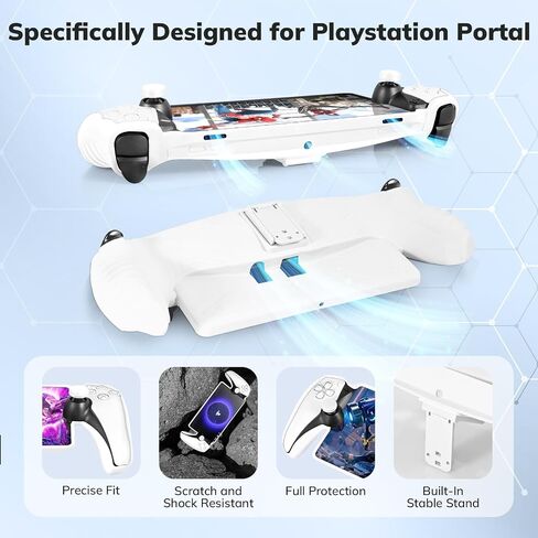 مجموعة ملحقات 4 في 1 متوافقة مع Playstation Portal، حقيبة حمل صلبة EVA لبوابة PS5، غطاء حماية من السيليكون، قطعتان من واقي الشاشة، 10 أغطية لمقبض الإبهام، ملحقات بوابة Ps in Kuwait