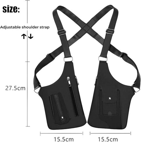 Double Shoulder Armpit Bag - 2025 New Multi-Pocket Anti-Theft Bag, Anti-Theft Hidden Underarm Strap Wallet Pocket Holster in Saudi Arabia