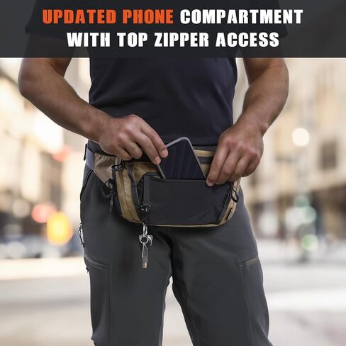 Tactical CCW Fanny Bag, Concealed Carry Fanny Pack w/Adjustable Waist Belt Tactical Waist Bag Handgun Pouch with Universal Pistol Holster, Everyday Hip Pack for Men Travel Outdoor(Brown) in Kuwait