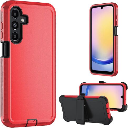 for Samsung Galaxy A16 5G case,A16 5G Heavy Duty case,with A Tempered Glass Screen Protector, [Military Grade Protective ] [Shockproof] [Dropproof] [Dust-Proof] (with Belt Clip-Black) in Saudi Arabia