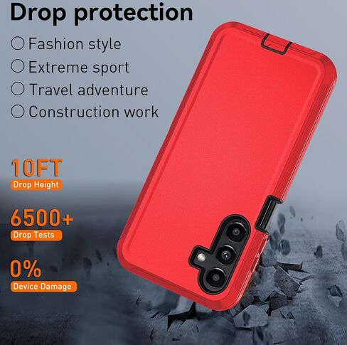 for Samsung Galaxy A16 5G case,A16 5G Heavy Duty case,with A Tempered Glass Screen Protector, [Military Grade Protective ] [Shockproof] [Dropproof] [Dust-Proof] (with Belt Clip-Black) in Saudi Arabia