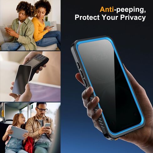 بالنسبة إلى iPhone 16 Pro Max Case مقاومة للماء ، شاشة خصوصية مدمجة وشاشة HD الإطار الأمامي المزدوج [IP68 تحت الماء] in Saudi Arabia