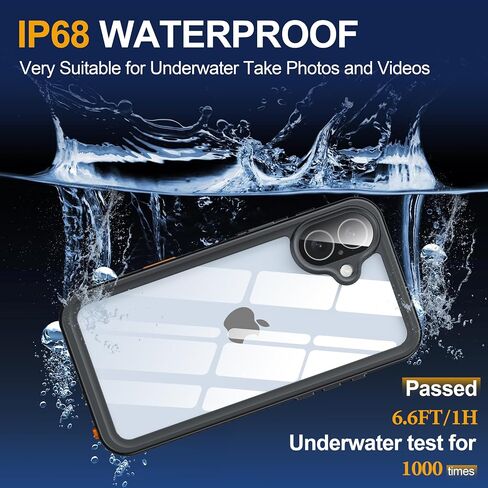 بالنسبة إلى iPhone 16 Pro Max Case مقاومة للماء ، شاشة خصوصية مدمجة وشاشة HD الإطار الأمامي المزدوج [IP68 تحت الماء] in Saudi Arabia