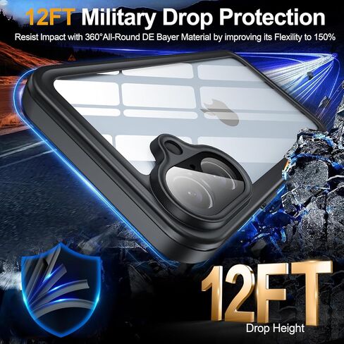 بالنسبة إلى iPhone 16 Pro Max Case مقاومة للماء ، شاشة خصوصية مدمجة وشاشة HD الإطار الأمامي المزدوج [IP68 تحت الماء] in Saudi Arabia