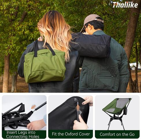 Upgraded 360° Swivel Camping Chair for Adults, Portable Folding Chair with Cup Holder, Lightweight Compact Backpack Outdoor Chair for Travel, Fishing, Hiking, and Beach in Kuwait