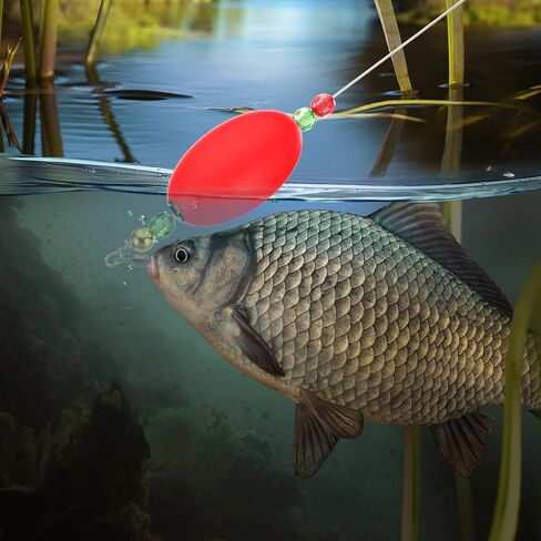 PATIKIL Fishing Floats Rigs, Oval Fishing Bobbers Popping Corks Float Weighted Bobbers Fishing Tackle with Copper Beads in Saudi Arabia