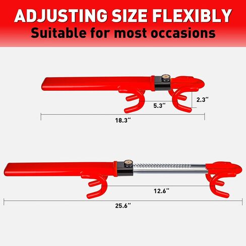 CARTMAN Heavy Duty Steering Wheel Lock Anti-Theft Car Device Security Car Lock Great Deterrent Adjustable Antitheft Locking Devices for Cars Trucks Vans and SUVs with 3 Keys in Kuwait