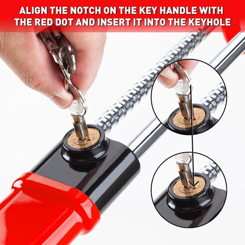 CARTMAN Heavy Duty Steering Wheel Lock Anti-Theft Car Device Security Car Lock Great Deterrent Adjustable Antitheft Locking Devices for Cars Trucks Vans and SUVs with 3 Keys in Kuwait