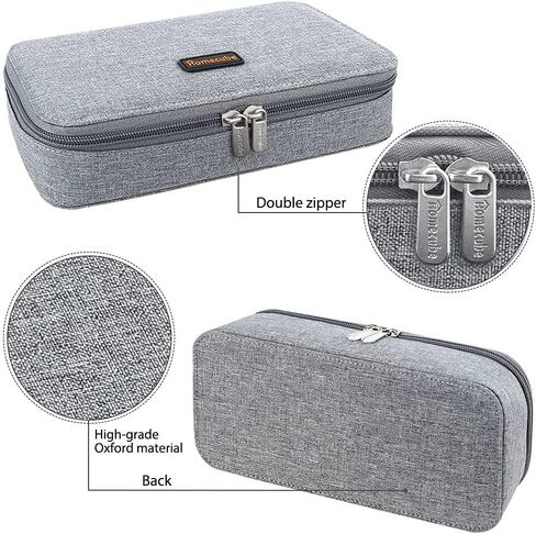 Homecube Capacious Pencil Case Marker Holder Pouch Desk Organizer Big Pencil Bag with Zipper Large Storage Box for College Middle School Office Supplies Stationery - Black in Saudi Arabia