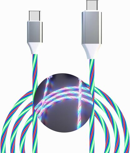 USB C to USB C Cable 3A Light Up C to C Cable LED USB C to Type C Fast Charging Cord for Samsung Galaxy S23 S22 S21 S20 Ultra, i-Phone 15 Pro Max Plus, iPad Mini Pro Air(3.3FT,Blue) in Saudi Arabia