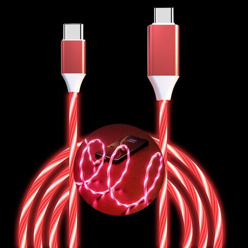 USB C to USB C Cable 3A Light Up C to C Cable LED USB C to Type C Fast Charging Cord for Samsung Galaxy S23 S22 S21 S20 Ultra, i-Phone 15 Pro Max Plus, iPad Mini Pro Air(3.3FT,Blue) in Saudi Arabia