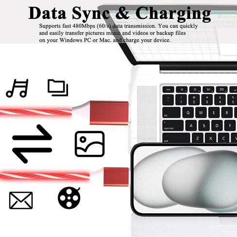 USB C to USB C Cable 3A Light Up C to C Cable LED USB C to Type C Fast Charging Cord for Samsung Galaxy S23 S22 S21 S20 Ultra, i-Phone 15 Pro Max Plus, iPad Mini Pro Air(3.3FT,Blue) in Saudi Arabia