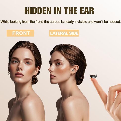 Wireless Small Mini Invisible Comfortable Earbuds Wireless Bluetooth Noise Cancelling in Ear Soft Headphones for Small Ear Canals Bluetooth Mini Hidden Sleep Ear Buds for iPhone Android Work Sleeping in Kuwait