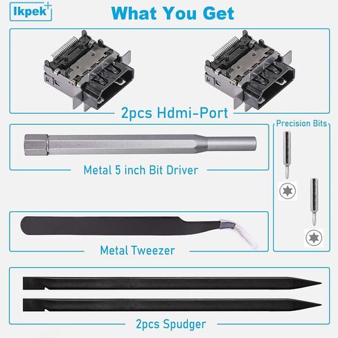 2 حزمة استبدال منفذ HDMI لسلسلة Xbox S عرض مقبس جاك موصل استبدال لوحدة التحكم XSS، جودة OEM الأصلية مع أدوات M1097399 in Kuwait