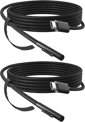 PD100W كابل الشاحن USB-C متوافق مع Surface Pro Laptop Microsoft Surface PRO 10/9/7/7/7/6/5/3/3/X Windows Surface Surface Captop 6/5/4/3/2/1 SURTH دعم الكتب السطحية اللوحي 65W/45W ، 6 أقدام in Kuwait