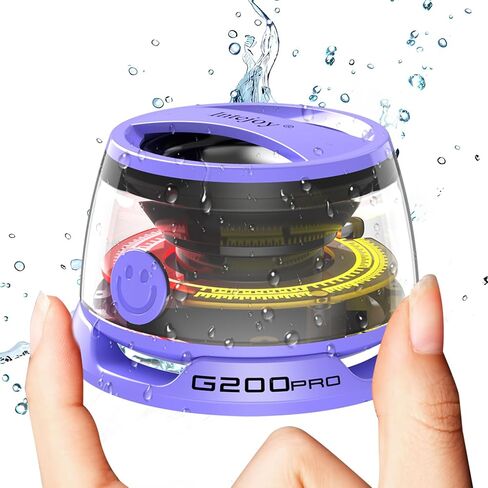 Wireless Portable Bluetooth Speaker with RGB Light, Stereo Sound Shower Speaker Bluetooth 5.4 Version, Magnetic Mobile Phone Holder -G200Pro-Black in Saudi Arabia