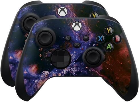 Glossy Glitter Skin Compatible with Microsoft Xbox Series X|S Controller (2 Pack) - Sunset Blur - Premium 3M Vinyl Protective Wrap Decal Cover - Easy to Apply | Crafted in The USA by MightySkins in Saudi Arabia