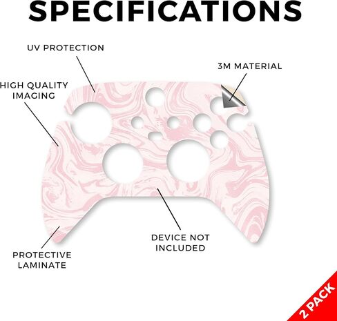 Glossy Glitter Skin Compatible with Microsoft Xbox Series X|S Controller (2 Pack) - Winter Rock - Premium 3M Vinyl Protective Wrap Decal Cover - Easy to Apply | Crafted in The USA by MightySkins in Saudi Arabia