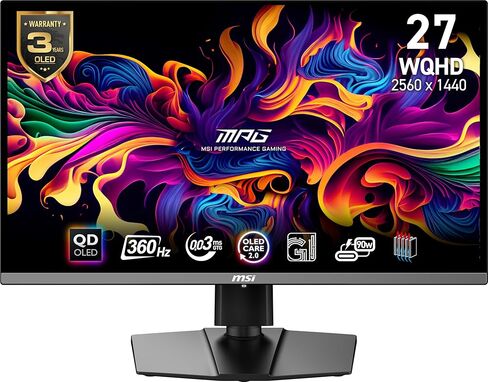 MSI MPG 321URX QD-OLED, 32" 4K UHD Quantum Dot OLED Gaming Monitor, 3840 x 2160, 0.03ms, 240Hz, True Black HDR 400, 90W USB Type C, HDMI, DP Port in Saudi Arabia