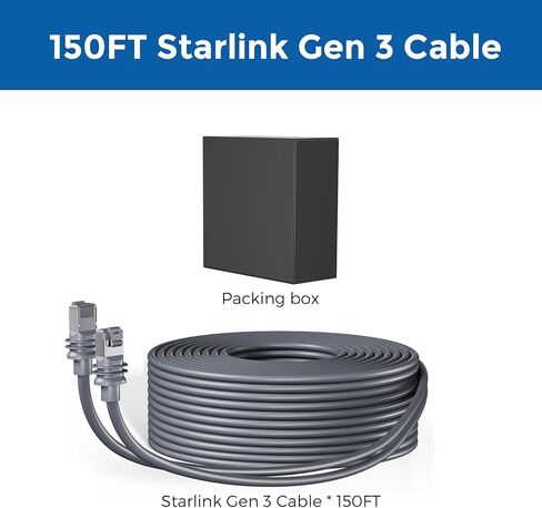 Starlink Gen 3 Cable 6.5FT, Starlink V3 Cable Replaces Standard Waterproof Ethernet Cable, Starlink Gen 3 Outdoor Cable Standard Cable, 6.5Ft/2M in Saudi Arabia