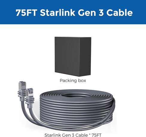 Starlink Gen 3 Cable 6.5FT, Starlink V3 Cable Replaces Standard Waterproof Ethernet Cable, Starlink Gen 3 Outdoor Cable Standard Cable, 6.5Ft/2M in Saudi Arabia