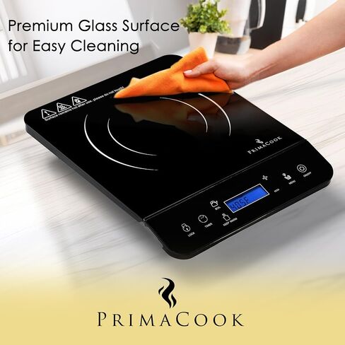 Cooktop التعريفي المحمول - تحريض الموقد الفردي لوحة ساخنة - تسخين آمن وسريع للطبخ الذواقة - تصميم أنيق مع أدوات التحكم في اللمس - إعداد الطعام المنزلي الموفرة للطاقة (أسود) in Kuwait