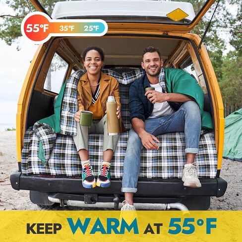 CANWAY Double Sleeping Bag Flannel for Adults Cold Weather Queen Size Two Person Sleeping Bags for Camping with 2 Pillows in Saudi Arabia