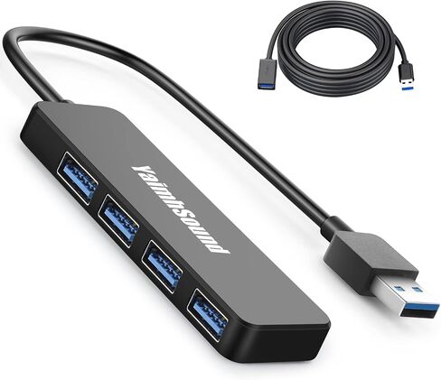 USB Hub 3.0,YaimhSound USB Extender Splitter, 4-Port USB Extenion Adapter with Detachable USB Extention Cable for Laptop, PC, TV, Projector, Printer,Keyborad,Mouse,Xbox,Flash Drive,SSD,Camera(80cm) in Saudi Arabia