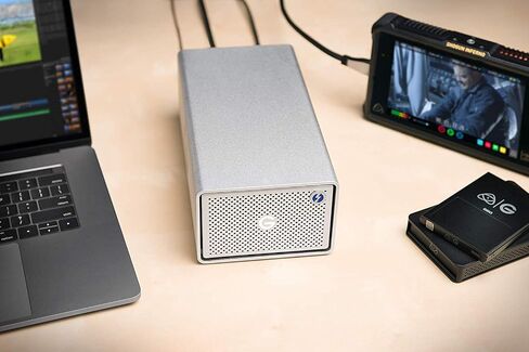G-Technology 12tb G-Raid مع Thunderbolt 3 و USB-C (USB 3.1 Gen 2) و HDMI ، نظام تخزين محرك مزدوج قابل للإزالة ، Silver-0G05753-1 in Kuwait
