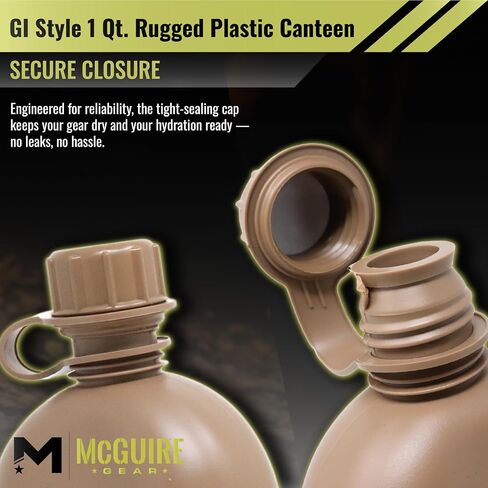 M McGuire Gear GI Style 1 Qt. مقصف بلاستيكي وعرة ، مصنوع في الولايات المتحدة الأمريكية ، بلاستيك البولي إيثيلين متين (زخارف الزيتون) in Kuwait