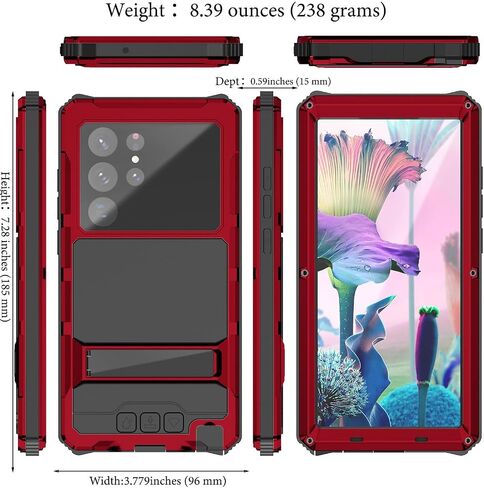 بالنسبة إلى Samsung Galaxy S23 Ultra Case Metal Hard for Galaxy S23ULTRA 5G CASE PARA SCREEN SCREENS SCREENT GRAGER in Saudi Arabia