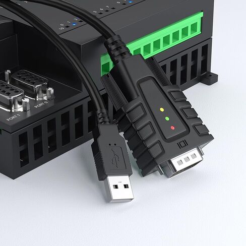 DriverGenius USB to Serial RS232 DB9 Adapter Cable with 3 x LED Indicators - Compatible for Windows 11, macOS Sequoia 15.1.1, Linux (6-Pack) in Saudi Arabia