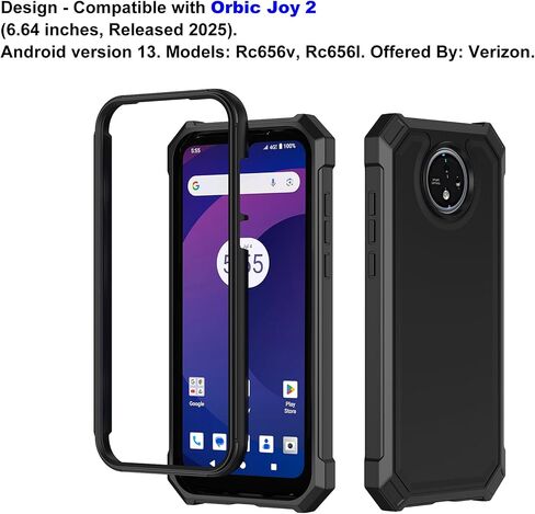 Ailiber for Orbic Joy 2 Cell Phone Case, Orbic Joy 2 Screen Protector, Dual Layer Protective, Shockproof Corner TPU Bumper, Slim Silicone Heavy Duty Cell Phone Cover for Joy2-Blue in Kuwait