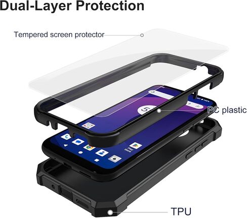 Ailiber for Orbic Joy 2 Cell Phone Case, Orbic Joy 2 Screen Protector, Dual Layer Protective, Shockproof Corner TPU Bumper, Slim Silicone Heavy Duty Cell Phone Cover for Joy2-Blue in Kuwait