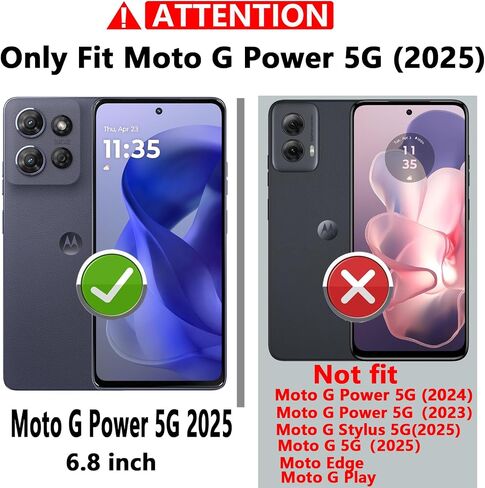 for Moto G Power 5G 2025 Case,with Camera Lens Cover HD Screen Protector,[Military Grade] Car Mount Kickstand Shockproof Protective Case for Motorola G Power 5G 2025, Black in Saudi Arabia