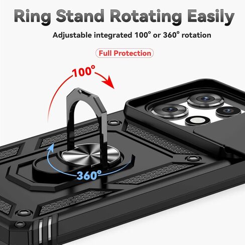 لحالة Moto G Power 5G 2025 ، مع حامي شاشة HD Cover Cover ، [Grady Grady] Car Mount Kickstand Scrackproof Procreative for Motorola G Power 5G 2025 ، Black in Kuwait