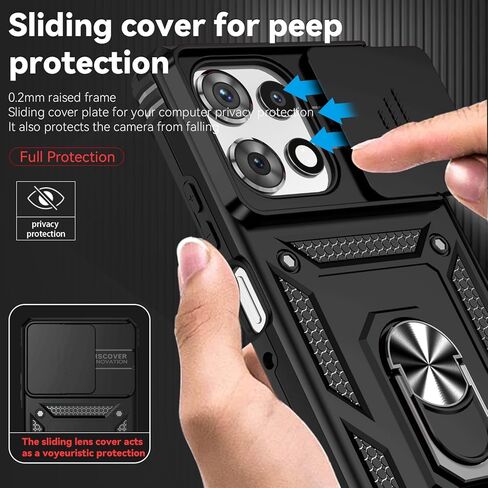 لحالة Moto G Power 5G 2025 ، مع حامي شاشة HD Cover Cover ، [Grady Grady] Car Mount Kickstand Scrackproof Procreative for Motorola G Power 5G 2025 ، Black in Kuwait