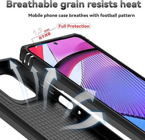 لحالة Moto G Power 5G 2025 ، مع حامي شاشة HD Cover Cover ، [Grady Grady] Car Mount Kickstand Scrackproof Procreative for Motorola G Power 5G 2025 ، Black in Kuwait