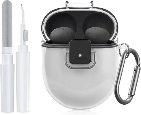 for Google Pixel Buds Pro 2 Case Cover with Lock Clip & Cleaner Kit, Clear TPU Case for Pixel Buds Pro 2 (2024), Shockproof Protective Case Skin wtih Keychain for Pixel Bud Pro Case (Clear Purple) in Saudi Arabia