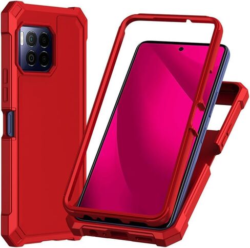 for Boost Summit 5G Case with Screen Protector,Summit 5G Phone Case with Magnetic Ring Kickstand,Dual Layer Military Grade Protection Heavy Duty Shockproof Cover for Summit 5G (Red Full, Summit 5G) in Saudi Arabia