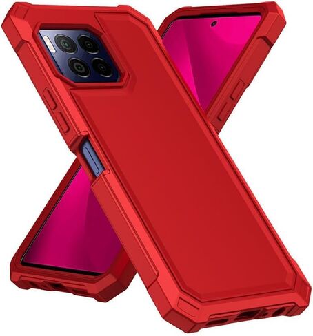 for Boost Summit 5G Case with Screen Protector,Summit 5G Phone Case with Magnetic Ring Kickstand,Dual Layer Military Grade Protection Heavy Duty Shockproof Cover for Summit 5G (Red Full, Summit 5G) in Saudi Arabia