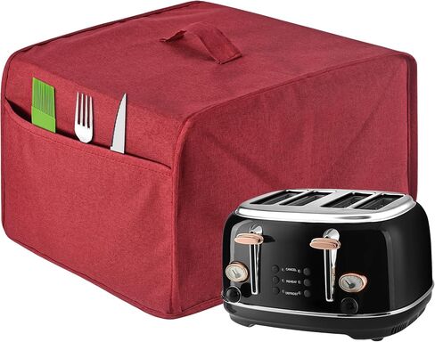 Toaster Cover with 2 Pockets, Dust and Fingerprint Protection, Machine Washable (2 Slice, Grey) in Kuwait