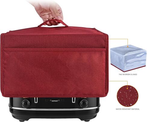 Toaster Cover with 2 Pockets, Dust and Fingerprint Protection, Machine Washable (2 Slice, Grey) in Kuwait