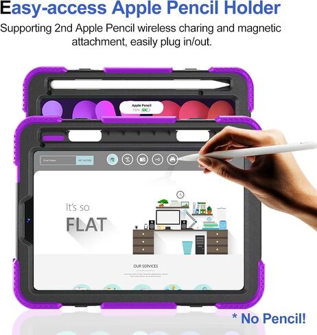 SUPFIVES Case for iPad Mini 7 2024 with Screen Protector: Military Grade Shockproof Silicone iPad Mini 7th/6th Generation 8.3 Inch Case- Black in Saudi Arabia